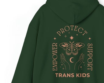 MOTH HOODIE, Protect Trans Kids Sweatshirt Hoodie, Queer Hoodie, Trans Rights Shirt, Protect Queer Kids, Trans Youth, Lgbtq Ally Sweater