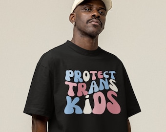 PROTECT TRANS KIDS Shirt, Bubble Letters Trans Rights Tshirt, Protect Queer Kids, Queer Shirt, Lgbtq Rights, Trans Ally, Comfort Colors