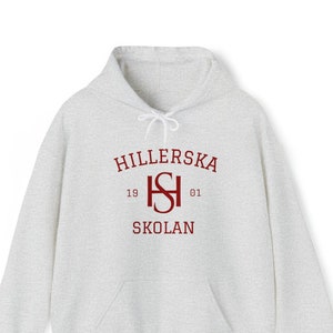 HILLERSKA SKOLAN HOODIE, Hillerska School Sweatshirt, Young Royals Hoodie, Hillerska Grey Hoodie, Young Royals inspired College Sweatshirt