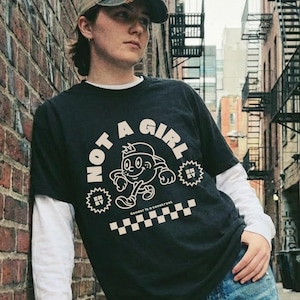 NON BINARY SHIRT, Enby Shirt, Not A Girl Tshirt, Retro Nonbinary Pride Shirt, Nb Tee, Tomboy T-Shirt, Gender Is A Construct, Genderqueer