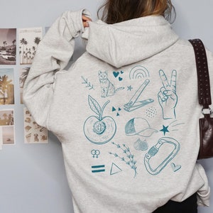 SUBTLE LESBIAN HOODIE, Sapphic Sweatshirt, Lesbian Symbols, Wlw Gift For Lesbian Girlfriend, Queer Hoodie, Femme Sweatshirt, Back Design