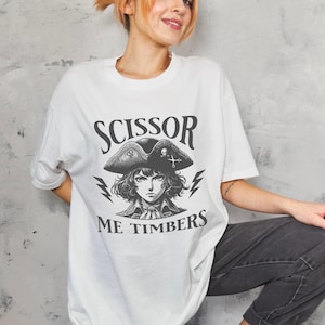 LESBIAN PIRATE SHIRT, Scissor Me Timbers, Sapphic Shirt, Funny Lesbian Pride Shirt, Queer Shirt, Lesbian Gift, Lgbtq Shirts