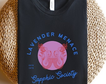 SHIRT SAPPHIC, T-shirt Lavender Menace, Subtiel Lesbisch shirt, Lesbian Pride, T-shirt zeemeermin, Love Laugh Lesbian, vintage Femme Lesbian T-shirt