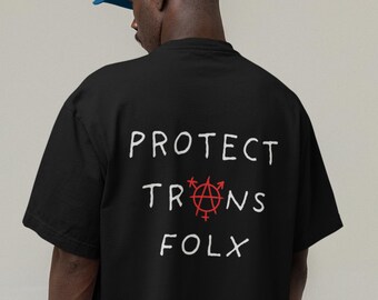 PROTECT TRANS FOLKS Shirt, Geschlecht ist nicht binär Tshirt, Queer Shirt, Nonbinary Shirt, Trans Anarchie Tshirt, Transgender Pride, Trans Rechte