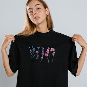 SUBTLE BISEXUAL SHIRT, Bisexual Wildflower Tshirt, Bi Pride Shirt, Bisexual Cottagecore T-shirt, Bi Flag Colors, Bisexual Gift, Queer Shirts