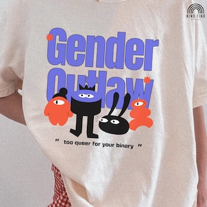 Gender Outlaw-shirt, niet-binair T-shirt, Genderfluid-T-shirt, Agender-shirt, te vreemd voor je binaire gegevens, Genderqueer-kleding, leuk Enby Pride-cadeau