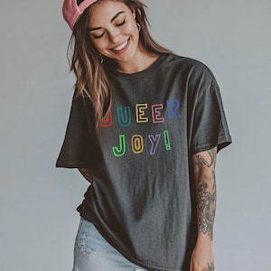 QUEER JOY SHIRT, Gay Pride Shirt, Lesbian T-shirt, Queer Shirt, Coming Out Gift, Trendy Lgbtq Pride Shirts, Rainbow Shirt
