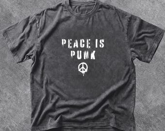 PEACE IS PUNK Shirt, kein Krieg mehr, Anti-Kriegs-T-Shirt, Protest-Shirt, freies Palästina, Stop-Bombardierung des Iran, Friedens-Shirt, kein Krieg