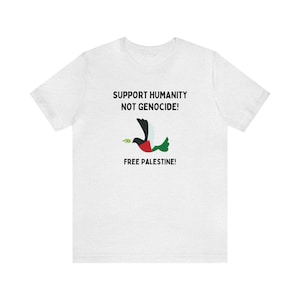 FREE PALESTINE SHIRT, Support Humanity Not Genocide, Stop The Genocide, Free Palestine Peace Shirt. Ash