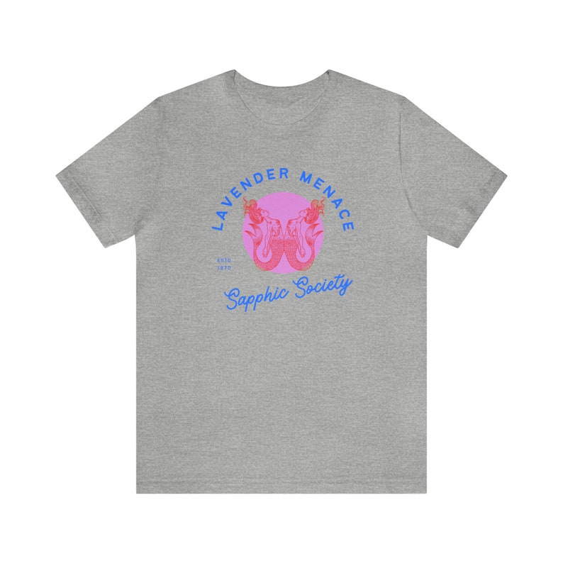 SAPPHIC SHIRT, Lavender Menace Tshirt, Subtle Lesbian Shirt, Lesbian Pride, Mermaid T-Shirt, Love Laugh Lesbian, Vintage Femme Lesbian Tee image 4