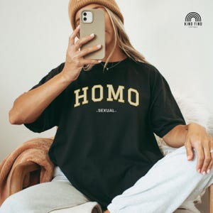 HOMOSEXUAL SHIRT, Homo Tshirt, Queer Shirt, LGBT College Style Lgbtq T-shirt, Funny Gay Gift, Lesbian Shirt, Gay Sport Tee