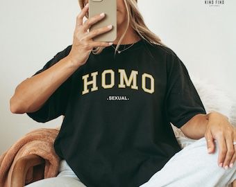 HOMOSEKSUEEL SHIRT, homo-T-shirt, queer shirt, LGBT College Style LGBT-T-shirt, grappig homocadeau, lesbisch shirt, Gay Sport-T-shirt