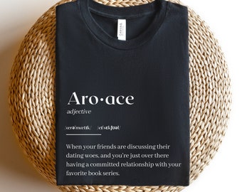 AROACE-SHIRT, Aroace Definition-t-shirt, grappig Ace Pride-shirt, Aromantic Gift, Aromantic ongeslachtelijk leesgrage tshirt, queer tshirts