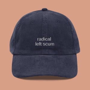 Gorra de escoria de la izquierda radical, gorra de pana bordada liberal, gorra política, Fdt sutil, Vive Le Resistance, Palestina libre, derechos queer, Resist