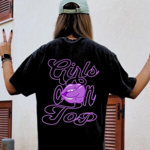 GIRLS ON TOP Shirt, Lesbian Pride Tshirt, Lesbian Graphic Tee, Sapphic Shirt, Lgbtq Pride Shirts