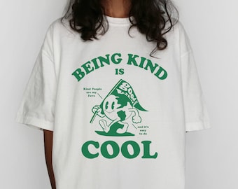 BEING KIND IS Cool Shirt, Be Kind T-Shirt, Kindness Tshirt, Be A Kind Human, Trendy Retro Shirt, Positive Message Shirt, Kind People