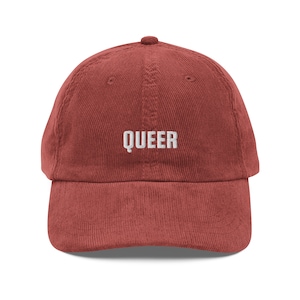 QUEER VINTAGE CORDUROY Cap, Pride Hat, Lgbtq Dad Hat, Queer Cap, Lesbian Cap, Gay Hat, Pride Gift, Lgbt Pride Merch