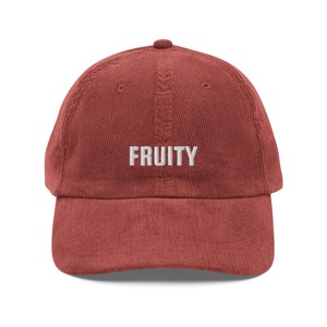 FRUITY HAT, Funny Gay Hat, LGBT Pride Cap, Vintage Corduroy Hat, Gay Dad Hat, Lesbian Cap, Little Bit Fruity, Queer Hat