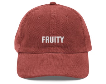 SOMBRERO FRUITY, sombrero gay divertido, gorra del orgullo LGBT, sombrero de pana vintage, gorra de papá gay, gorra de lesbiana, un poco afrutado, sombrero queer