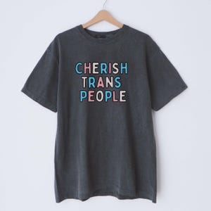 CHERISH TRANS PEOPLE Shirt, Protect Trans Lives, Trans Is Beautiful, Transgender Tshirt, Lgbtq Rights Tee, Queer Shirt, Tran Ally