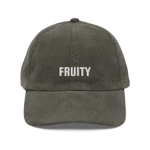 FRUITY HAT, Funny Gay Hat, LGBT Pride Cap, Vintage Corduroy Hat, Gay Dad Hat, Lesbian Cap, Little Bit Fruity, Queer Hat