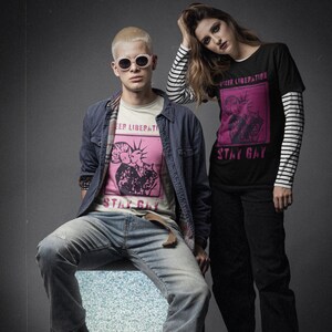 QUEER PUNK SHIRT, Queer Liberation, Stay Gay Tshirt, Vintage Punk, We're Here We're Queer We Riot, Lgbtq Vintage Pride Shirt, Protest Shirt image 6