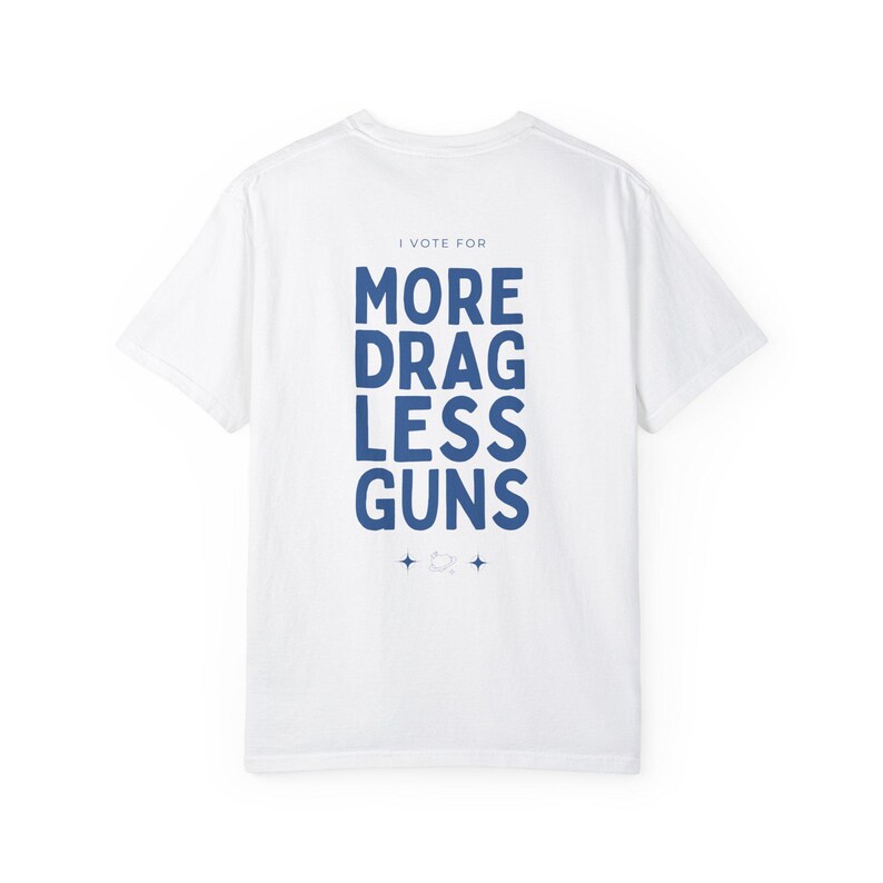 PROGRESSIV T-shirt, mer dragless guns-t-shirt, drag är inte ett brott, vapenreform nu, HBTQ-liberal t-shirt, queer t-shirt, stöd drag bild 7