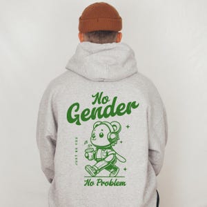 AGENDER HOODIE, Non Binary Hoodie, No Gender No Problem, Enby Hoodie, Queer Sweatshirt, Genderqueer Genderfluid Enby Sweater