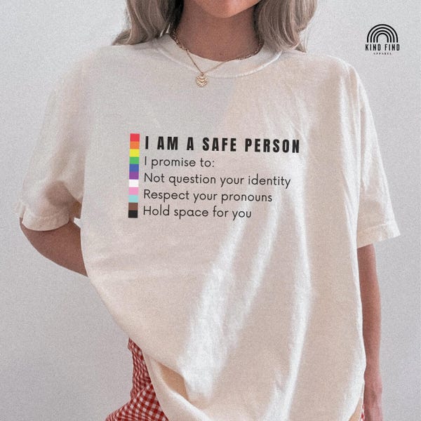 SAFE PERSON SHIRT, Lgbtq Ally Shirt, Safe Teacher T-Shirt, Protect Queer Youth, Respect Pronouns Tshirt, Social Worker Tee, Trans Ally Tee