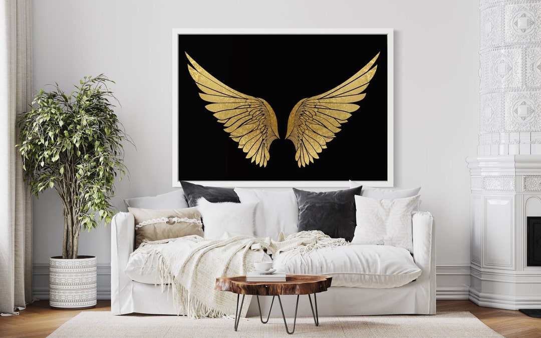 Angel Wings Canvas Wall Art Canvas Design Home Decor Ready Etsy