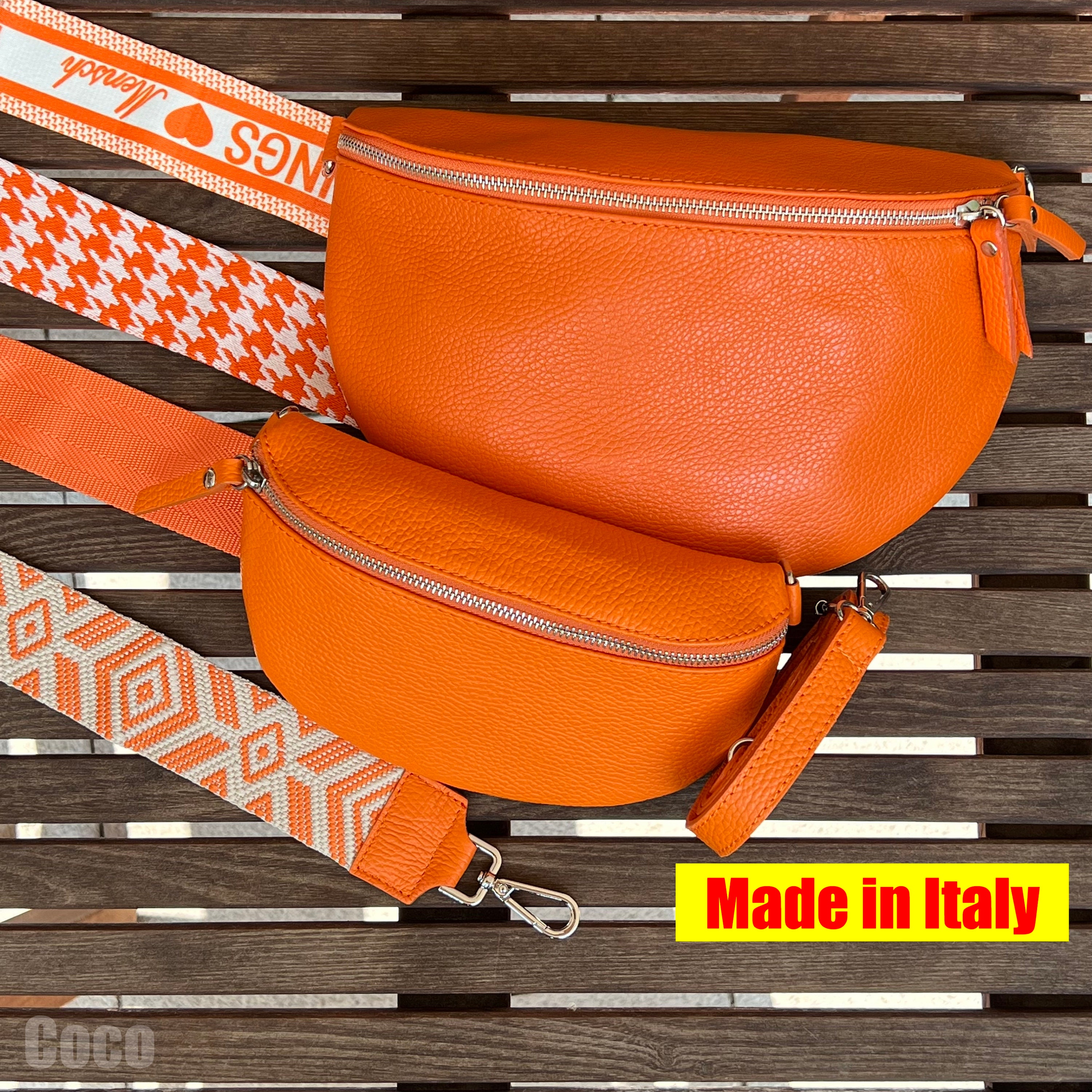 Orange Genuine Leather Top Handle Vintage Embroidered Crossbody Handbags