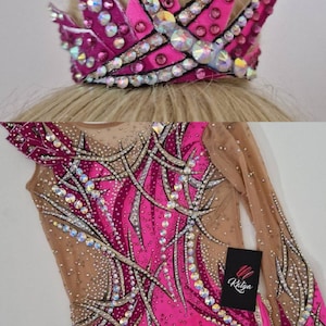 Accessori personalizzati per ginnastica ritmica con corona e gioielli per capelli rgcrown rgjewellery