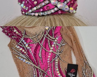 Personalized crown bun rhythmic gymnastic accesories for hair jewellery rgcrown rgjewellery