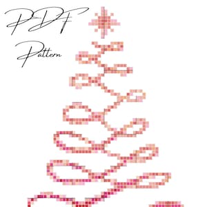 Pink Spiral Christmas Tree Modern Cross Stitch PDF Home Decoration