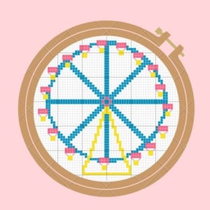 Cross Stitch Ferris Wheel PDF Downloadable Pattern