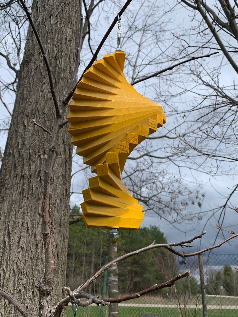 Hanging Outdoor Wooden Wind Spinners Outdoor Decor Yard Art Etsy