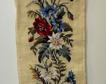 Pre-worked Needlepoint Flowers - Wall Hanging