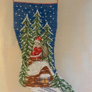 Pre-worked Needlepoint Christmas Stocking