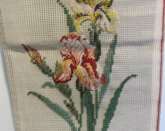 Pre-worked Needlepoint Butterflies and Flowers - Wall Hanging