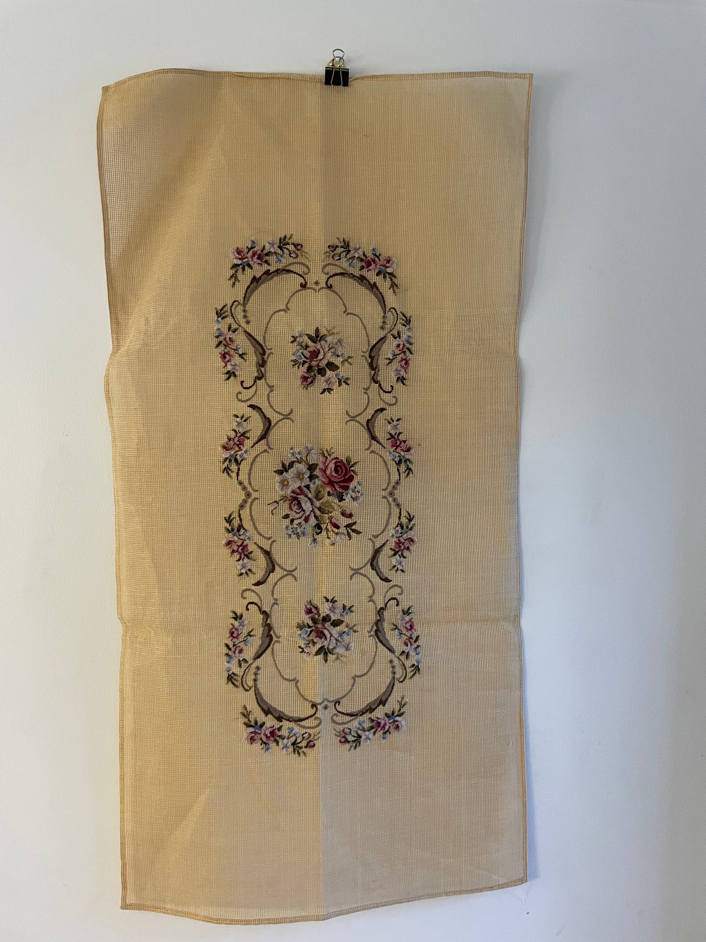 Preworked Needlepoint Flowers Piano Bench Covering Etsy