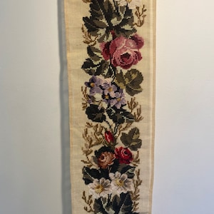 Pre-worked Needlepoint Flowers - Wall Hanging