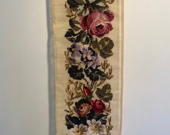Pre-worked Needlepoint Flowers - Wall Hanging