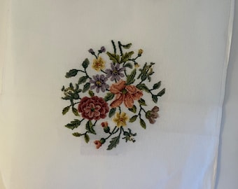 Pre-worked Needlepoint Flowers - Wall Hanging/Seat Cushion/Pillow/Picture