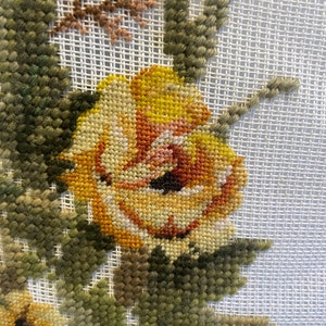 Pre-worked Needlepoint Flowers - Wall Hanging