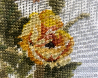 Pre-worked Needlepoint Flowers - Wall Hanging