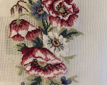 Pre-worked Needlepoint Flowers - Wall Hanging