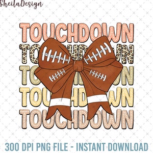 Touchdown Season Retro Football Bow Png, Football Coquette Bow PNG, Football Sport Png, Football Mom Png, Football Png, Football Season Png