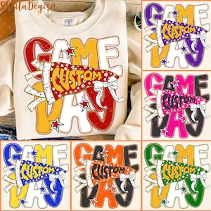 Custom Mascot Team Png Bundle, Colorful Game Day Png, Disty Floral Pennant Flag Png, Preppy School Spirits Png, Checkered Star Football Png
