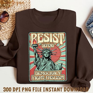 Retro Resist Fascism Png, Defend the Constitution Png, Anti Trump, Political Activist Rally Png, Protest Png, Due Process, Democracy Png