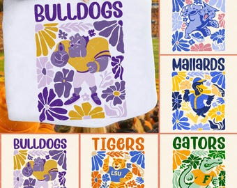 Bundle Floral Team Mascot Png, Floral School Spirit Mascot Png, Game Day Football Png, Football Sports Teams Png,Touchdown Season Png